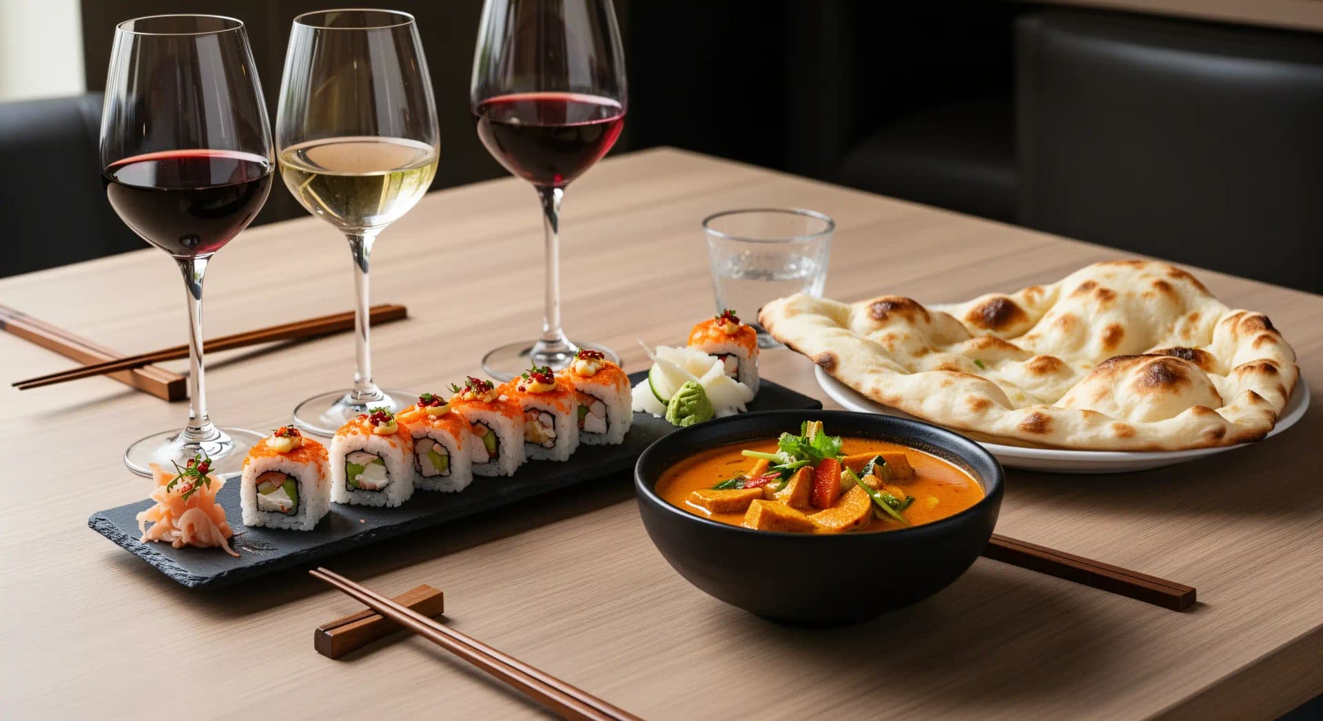 Accords vins et cuisine asiatique : sushi, curry, tandoori